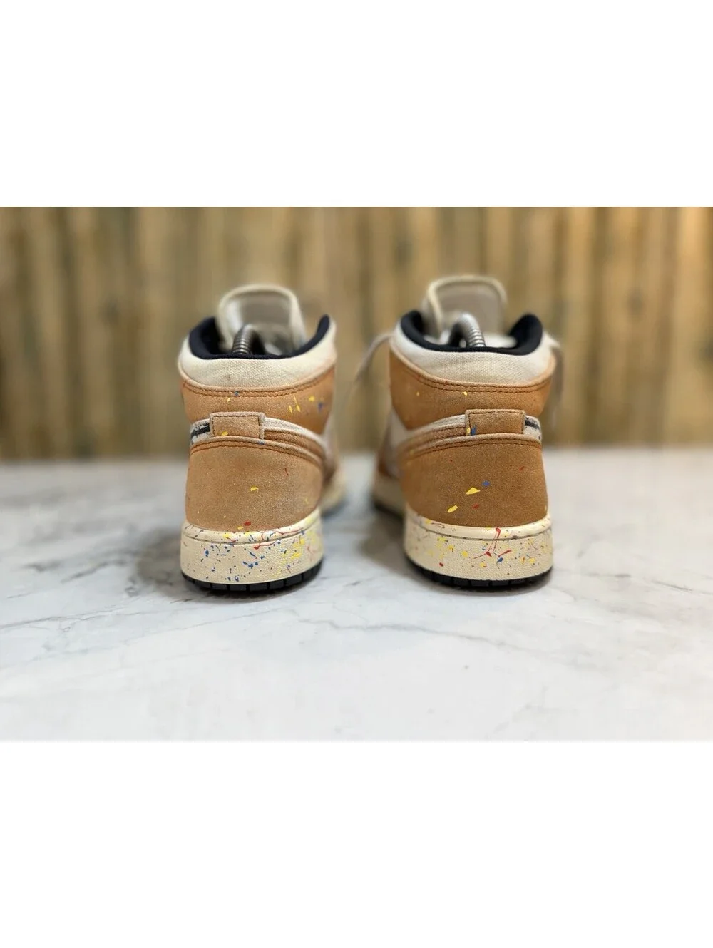 Nike Air Jordan 1 Mid SE Brushstroke Paint Splatter GS 6Y Womens 7.5 DA8006-100